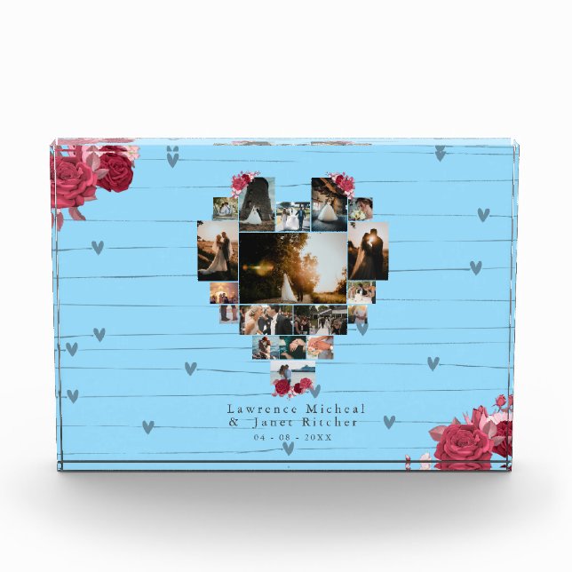 Personalizado moderno 18 corazones Forma de foto r (Anverso)