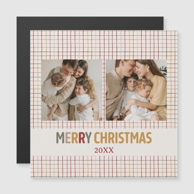 Personalizado moderno Dos Navidades de fotografía  (Anverso/Reverso)