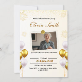 Personalizado moderno foto invitaciones a la jubil