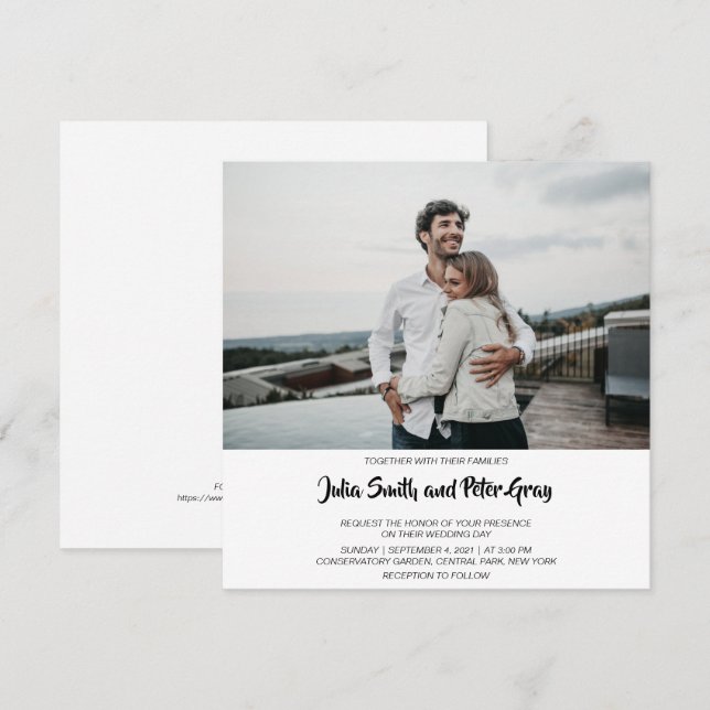 Personalizado moderno fotográfico Invitación a la  (Anverso / Reverso)
