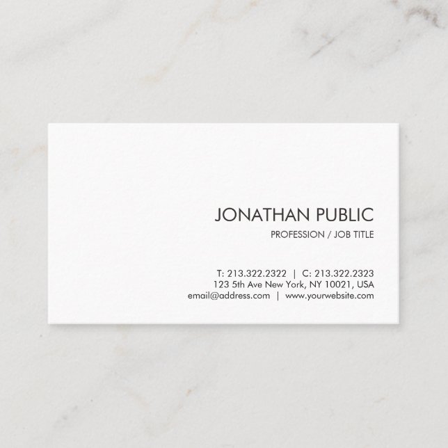 Personalizado Moderno Profesional Elegante Tarjeta (Anverso)