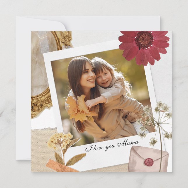 Personalizado moderno te amo foto de mamá (Anverso)