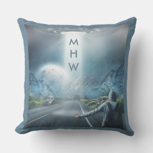 Personalizado monocasco de UFO Hitchhiker almohada
