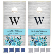 Personalizado Monograma Acuarela Turquesa