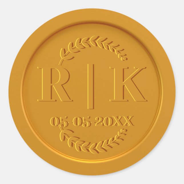 Personalizado Monograma Boda de Sello para sobres  (Anverso)