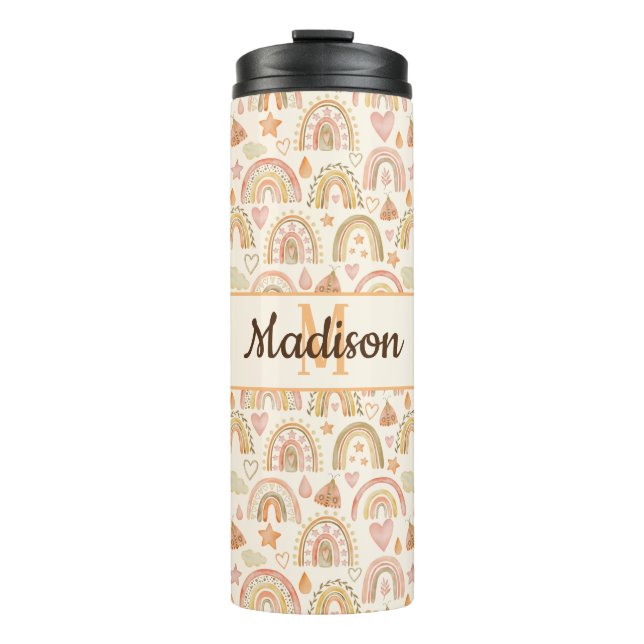 Personalizado Monograma Boho Botella de Tumbler Ar (Anverso)