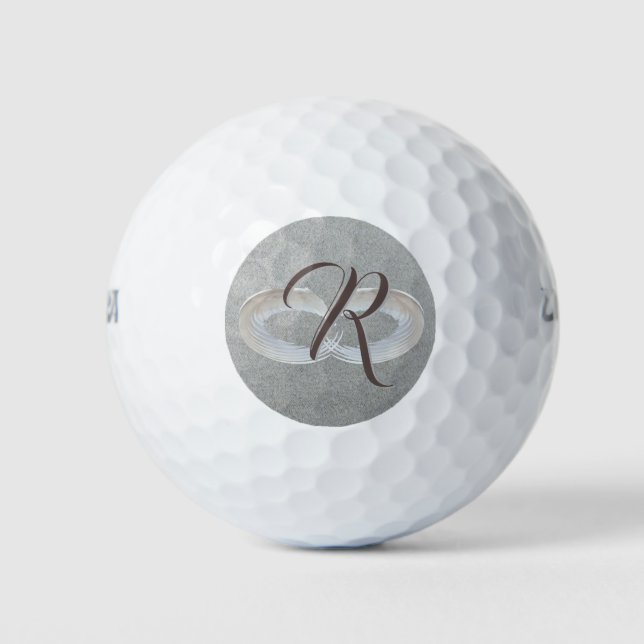 Personalizado Monograma Bolas de golf con alas - P (Anverso)
