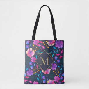 Personalizado Monograma Bolsa de Tote colorida de