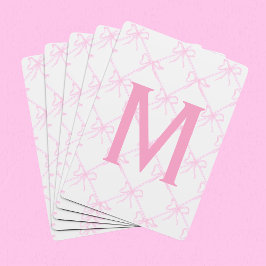 Personalizado Monograma Bow Rosado, Cartas De Jueg