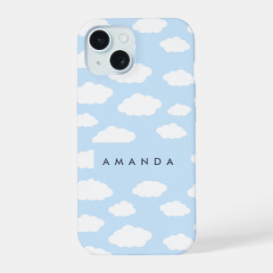 Personalizado Monograma Cute Girly Blue Cloud Rega