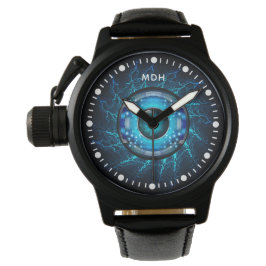 Personalizado Monograma Cyber Circuit Relojes ocul