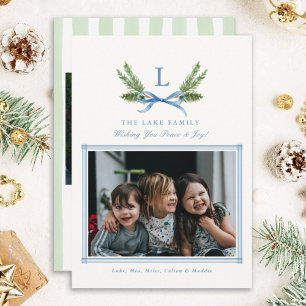 Personalizado Monograma Escudo foto tarjetas de va