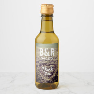 Personalizado monograma foto de boda mini botella