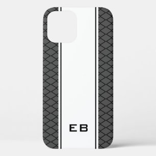 Personalizado monograma iPhone 12 a rayas funda pa