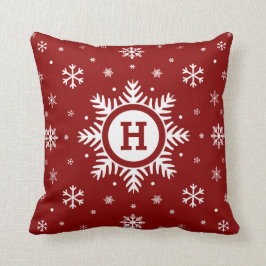 Personalizado Monograma Navidades almohada de copo
