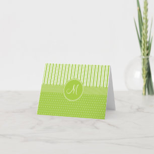 Personalizado Monograma Rayas verdes Patrón de pun