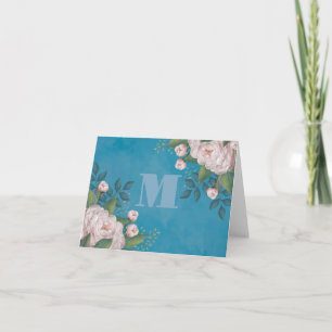 Personalizado Monograma Rosa floral rosa personali