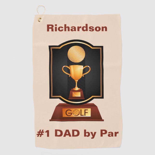 Personalizado Monograma Toalla de Golf para papá (Anverso)