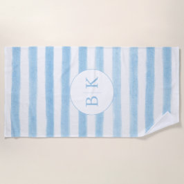 Personalizado Monograma Toalla de playa rayada