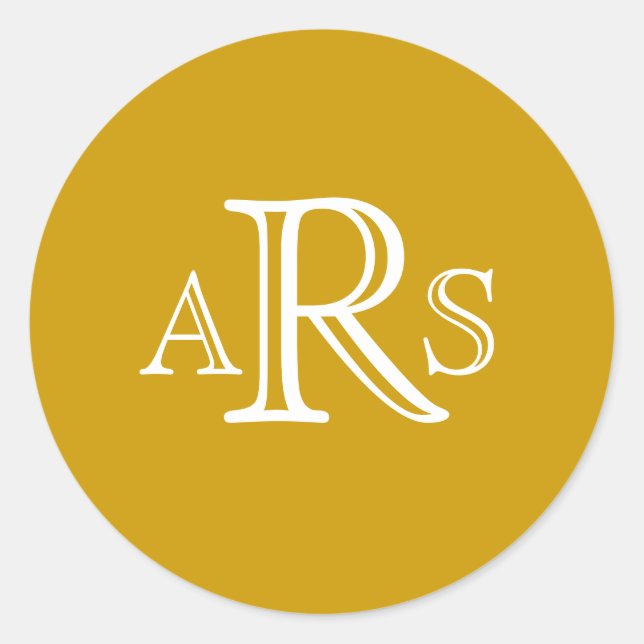 Personalizado Monograma Tres letras Sello Boda de  (Anverso)