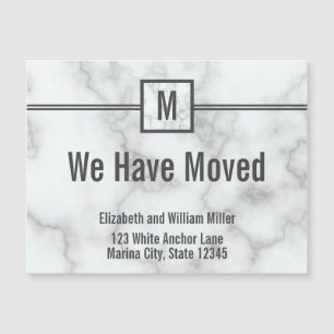 Personalizado Monogrammed Faux Marble Moving Invit