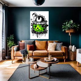 Personalizado monstruo verde un ojo | Arte IA