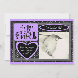 Personalizado morado negro invitaciones de fotos d