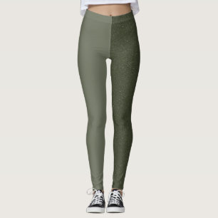 Personalizado Moss Green Split Leggings (Matte + G