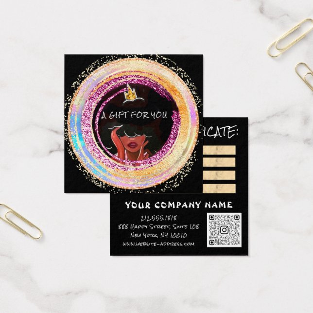 Personalizado Nail Hair Makeup QR Code Logo Gold (Oficina)