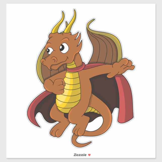 Personalizado naranja Dragon Pegatina (Hoja)