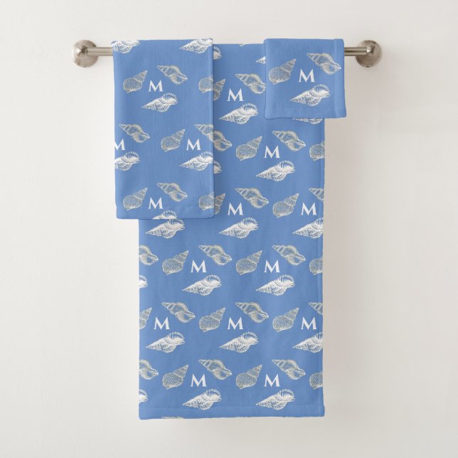 Personalizado Nautical Blue Seashell Beach House (In situ)