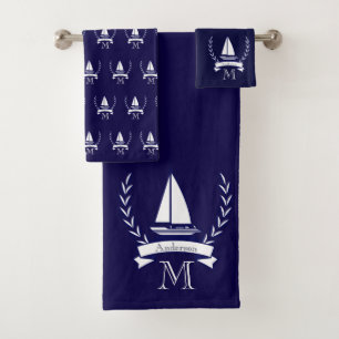 Personalizado Nautical Sailboat Bathroom Ocean Nav