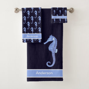 Personalizado Nautical Seahorse Light Marina Azul