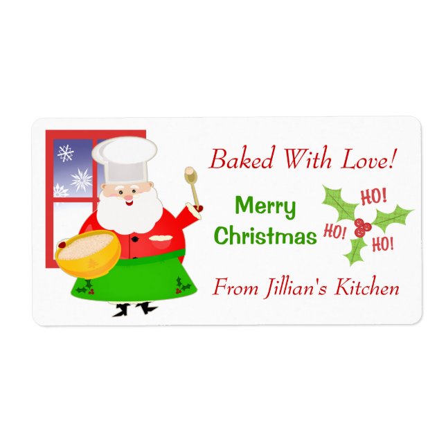 Personalizado Navidades de texto Baking Pegatina / (Frente)