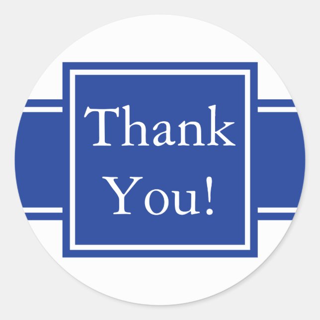 Personalizado Navy Blue Gracias Pegatina y etiquet (Anverso)