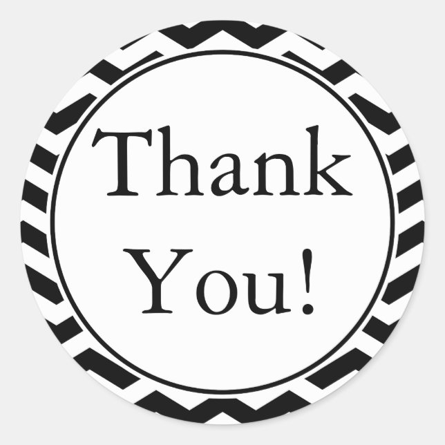 Personalizado Negro: Gracias Pegatinas y etiquetas (Anverso)