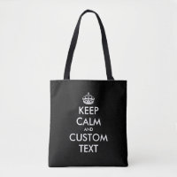 Personalizado negro mantener la calma medio bolsa 