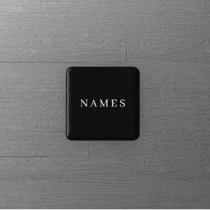 Personalizado negro simple Añadir su nombre botón