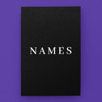 Personalizado negro simple Añadir su nombre elegan
