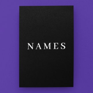 Personalizado negro simple Añadir su nombre elegan