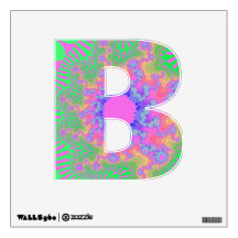 Personalizado Neon Rainbow Sunburst Letra B Decal