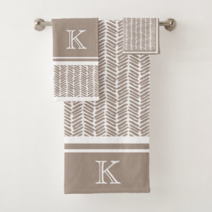 Personalizado Neutral Earthy Taupe Zigzag Art Stri