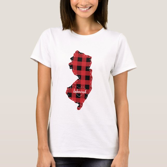 Personalizado New Jersey State Hometown Plaid Navi (Anverso)