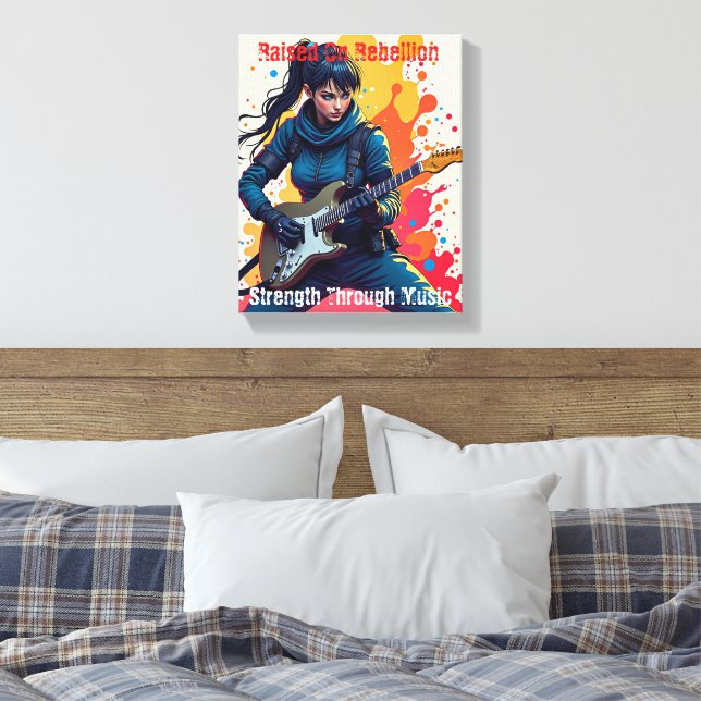 Personalizado Ninja Chica Arte Guitarista Inspirad (Insitu(Dormitorio))
