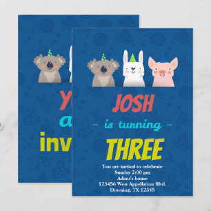 Personalizado Niños Tarjeta de Cumpleaños Animales