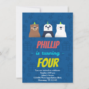 Personalizado Niños Tarjeta de Cumpleaños Animales
