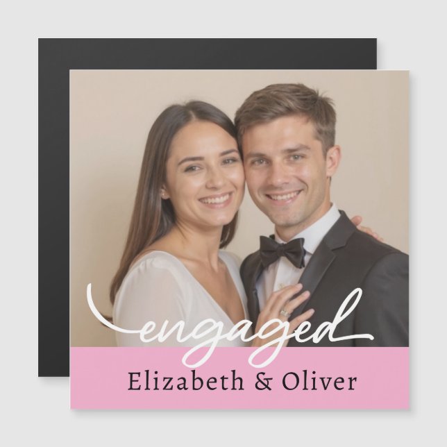 Personalizado Nombre de foto Compromiso con guión  (Anverso/Reverso)