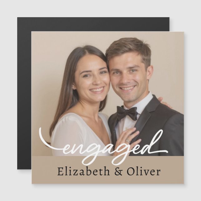 Personalizado Nombre de foto Compromiso con guión  (Anverso/Reverso)