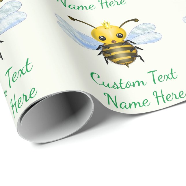 Personalizado Nombre de texto Papel de envolvimien (Esquina del rollo)