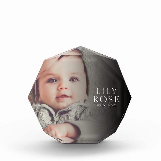 Personalizado Nombre del bebé Foto de cumpleaños (Anverso)